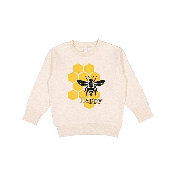 Inktastic Honeycomb Bee Happy Toddler Sweatshirt