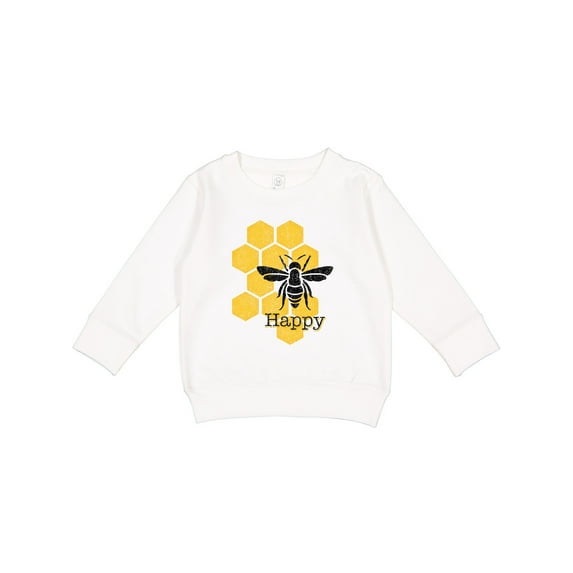 Inktastic Honeycomb Bee Happy Toddler Sweatshirt
