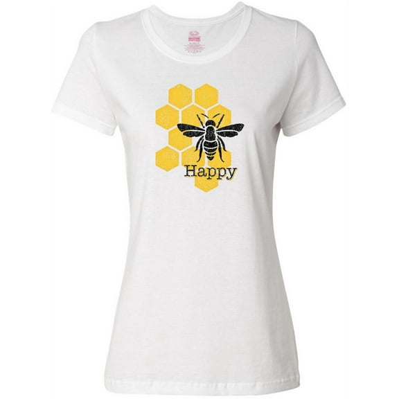 Inktastic Honeycomb Bee Happy Women's T-Shirt
