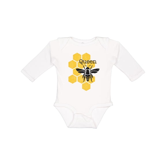 Inktastic Honeycomb Queen Bee Girls Long Sleeve Baby Bodysuit
