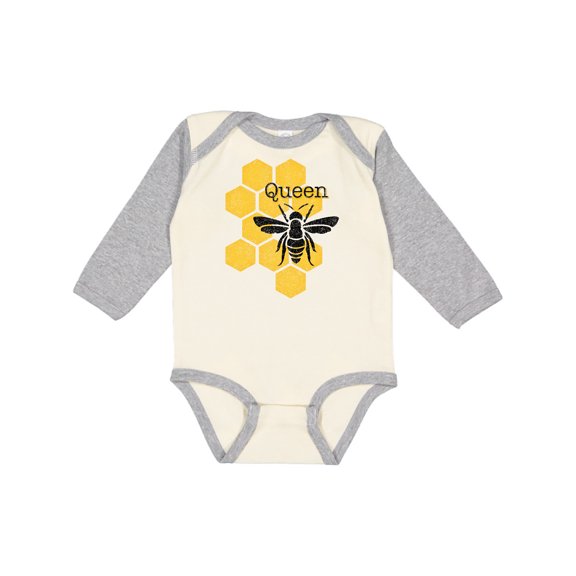 Inktastic Honeycomb Queen Bee Girls Long Sleeve Baby Bodysuit