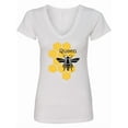 thumbnail image 1 of Inktastic Honeycomb Queen Bee Women's V-Neck T-Shirt, 1 of 5