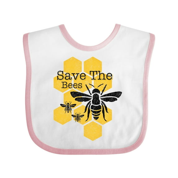 Inktastic Honeycomb Save The Bees Boys or Girls Baby Bib