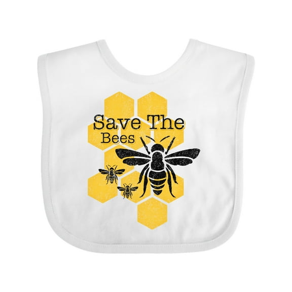 Inktastic Honeycomb Save The Bees Boys or Girls Baby Bib