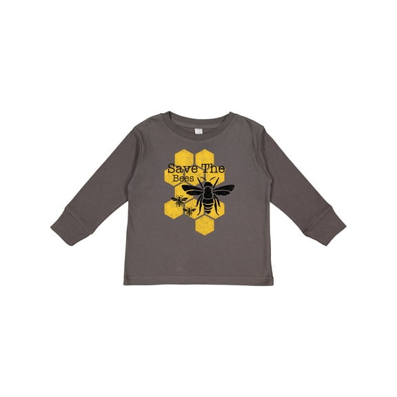Inktastic Honeycomb Save The Bees Boys or Girls Long Sleeve Toddler T-Shirt