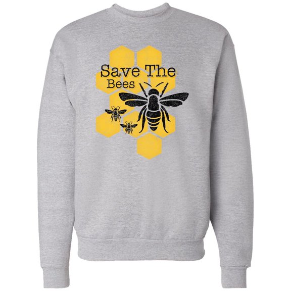 Inktastic Honeycomb Save the Bees Adult Sweatshirt
