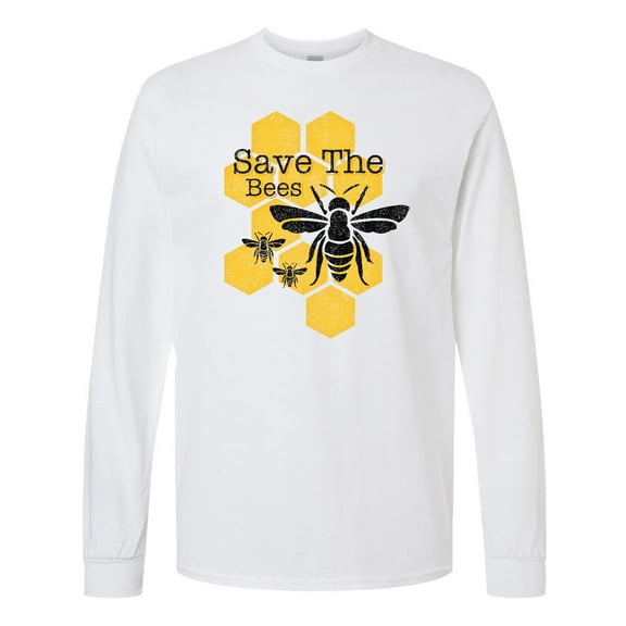 Inktastic Honeycomb Save the Bees Long Sleeve T-Shirt