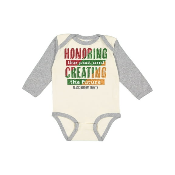 Inktastic Honoring the Past and Creating the Future Black History Boys or Girls Long Sleeve Baby Bodysuit