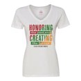 thumbnail image 1 of Inktastic Honoring the Past and Creating the Future Black History Women's V-Neck T-Shirt, 1 of 5