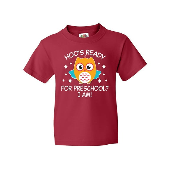 Inktastic Hoo's Ready for Preschool I Am with Cute Owl Youth T-Shirt