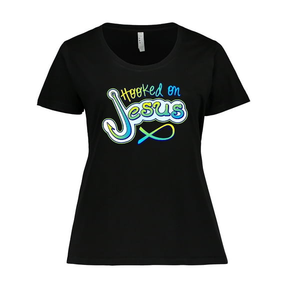 Inktastic Hooked on Jesus Christian Women's Plus Size T-Shirt