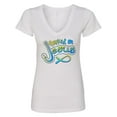 thumbnail image 1 of Inktastic Hooked on Jesus Christian Women's V-Neck T-Shirt, 1 of 5