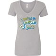 thumbnail image 1 of Inktastic Hooked on Jesus Christian Women's V-Neck T-Shirt, 1 of 5