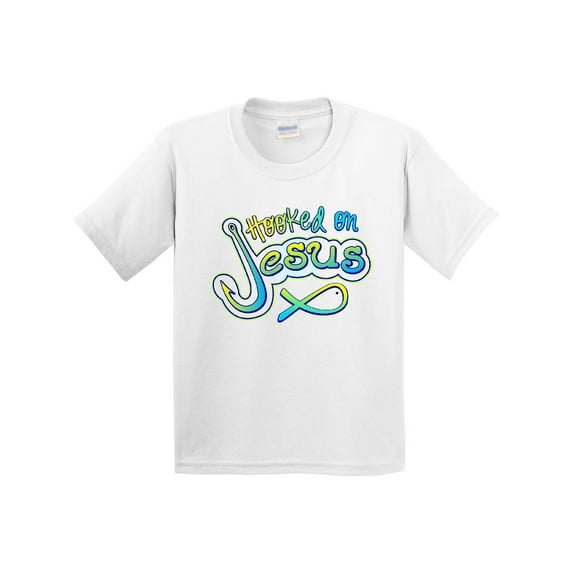 Inktastic Hooked on Jesus Christian Youth T-Shirt