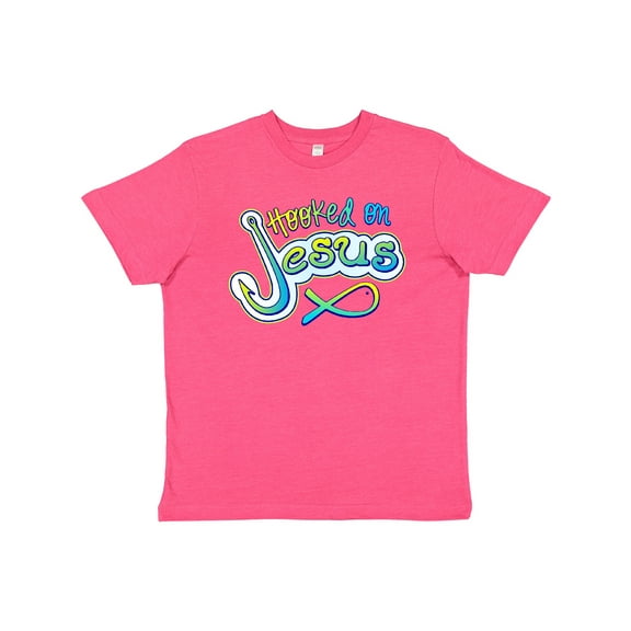 Inktastic Hooked on Jesus Christian Youth T-Shirt