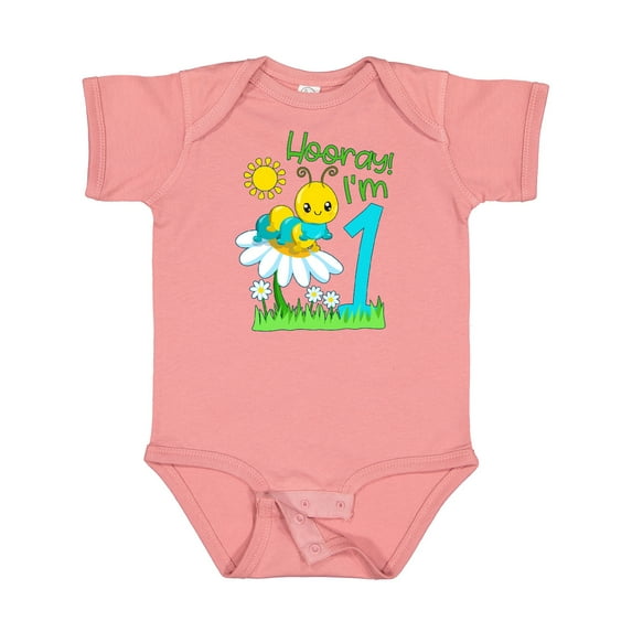 Inktastic Hooray, I'm One Cute Caterpillar Birthday Boys or Girls Baby Bodysuit