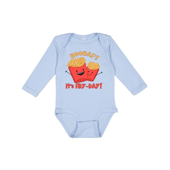 Inktastic Hooray It's Fry-Day with Cute Fries Boys or Girls Long Sleeve Baby Bodysuit