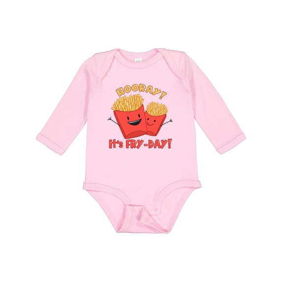 Inktastic Hooray It's Fry-Day with Cute Fries Boys or Girls Long Sleeve Baby Bodysuit