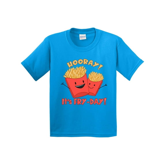 Inktastic Hooray It's Fry-day with Cute Fries Youth T-Shirt