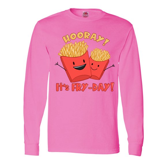 Inktastic Hooray It's Fry-day with Cute Fries Long Sleeve T-Shirt