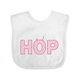 thumbnail image 1 of Inktastic Hop Bunny Ears in Pink Boys or Girls Baby Bib, 1 of 4