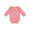 thumbnail image 1 of Inktastic Hope Believe Breast Cancer Ribbon Boys or Girls Long Sleeve Baby Bodysuit, 1 of 5