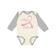 thumbnail image 1 of Inktastic Hope Believe Breast Cancer Ribbon Boys or Girls Long Sleeve Baby Bodysuit, 1 of 5