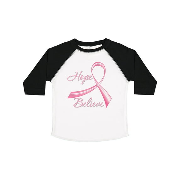 Inktastic Hope Believe Breast Cancer Ribbon Boys or Girls Toddler T-Shirt