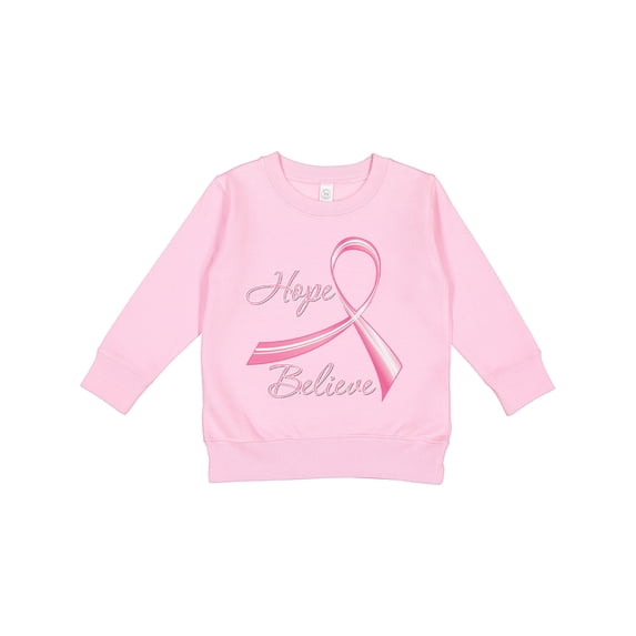 Inktastic Hope Believe Breast Cancer Ribbon Toddler Sweatshirt