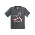 thumbnail image 1 of Inktastic Hope Believe Breast Cancer Ribbon Youth T-Shirt, 1 of 5