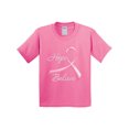 thumbnail image 1 of Inktastic Hope Believe Breast Cancer Ribbon Youth T-Shirt, 1 of 5