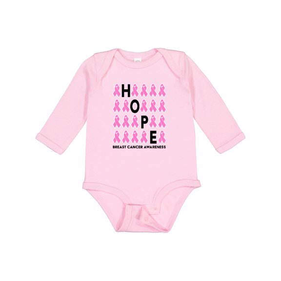 Inktastic Hope Breast Cancer Awareness Boys or Girls Long Sleeve Baby Bodysuit