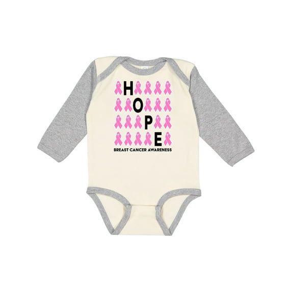 Inktastic Hope Breast Cancer Awareness Boys or Girls Long Sleeve Baby Bodysuit