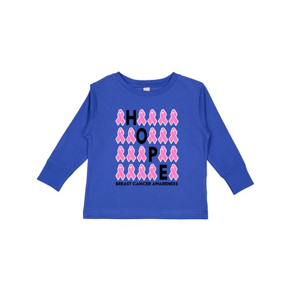 Inktastic Hope Breast Cancer Awareness Boys or Girls Long Sleeve Toddler T-Shirt