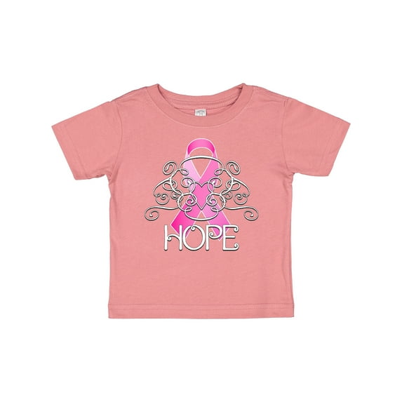 Inktastic Hope- Pink Ribbon Breast Cancer Awareness Boys or Girls Baby T-Shirt