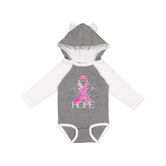 Inktastic Hope- Pink Ribbon Breast Cancer Awareness Boys or Girls Long Sleeve Baby Bodysuit
