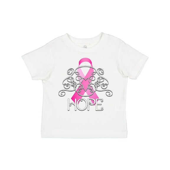 Inktastic Hope- Pink Ribbon Breast Cancer Awareness Boys or Girls Toddler T-Shirt