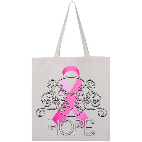 Inktastic Hope Pink Ribbon Breast Cancer Awareness Tote Bag