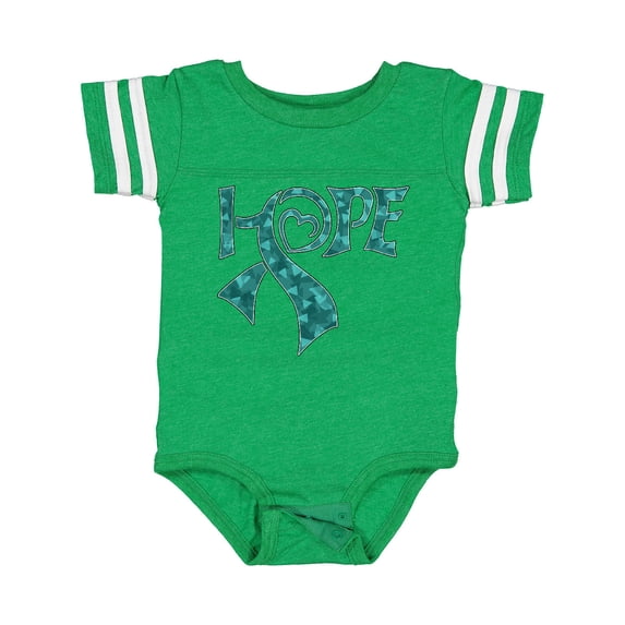 Inktastic Hope- Teal Ribbon for Awareness of Ovarian Cancer Boys or Girls Baby Bodysuit
