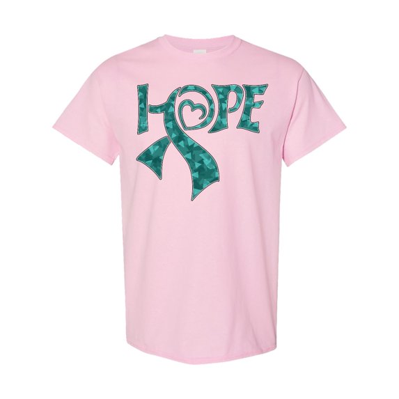 Inktastic Hope Teal Ribbon for Awareness of Ovarian Cancer T-Shirt