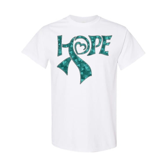 Inktastic Hope Teal Ribbon for Awareness of Ovarian Cancer T-Shirt