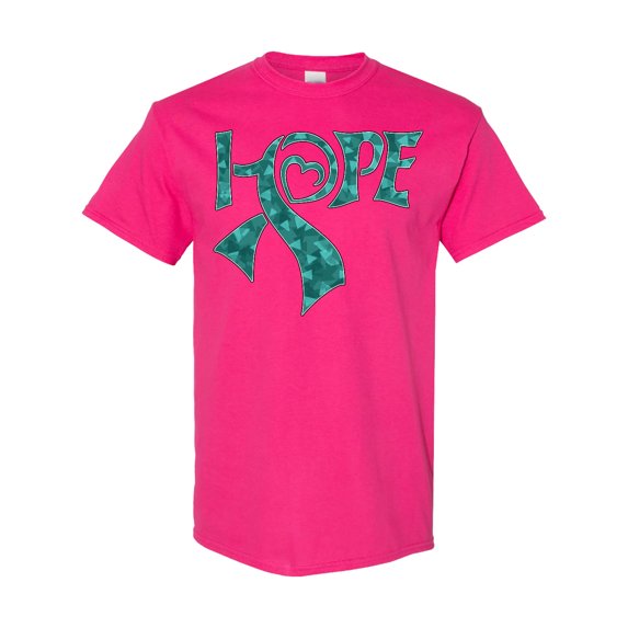 Inktastic Hope Teal Ribbon for Awareness of Ovarian Cancer T-Shirt