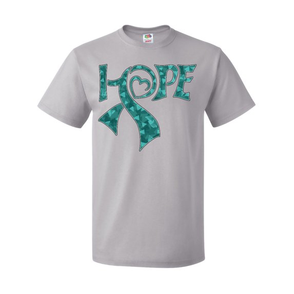 Inktastic Hope- Teal Ribbon for Awareness of Ovarian Cancer T-Shirt