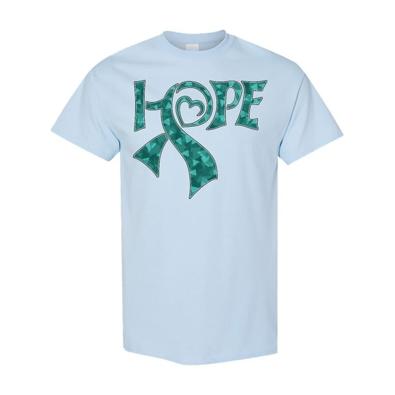 Inktastic Hope Teal Ribbon for Awareness of Ovarian Cancer T-Shirt
