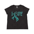thumbnail image 1 of Inktastic Hope- Teal Ribbon for Awareness of Ovarian Cancer Women's Plus Size T-Shirt, 1 of 5