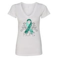 thumbnail image 1 of Inktastic Hope-ovarian Cancer Awareness Women's V-Neck T-Shirt, 1 of 5