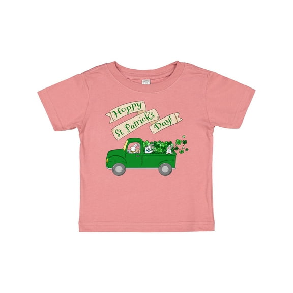 Inktastic Hoppy St. Patrick's Day Green Bunny Truck Boys or Girls Baby T-Shirt
