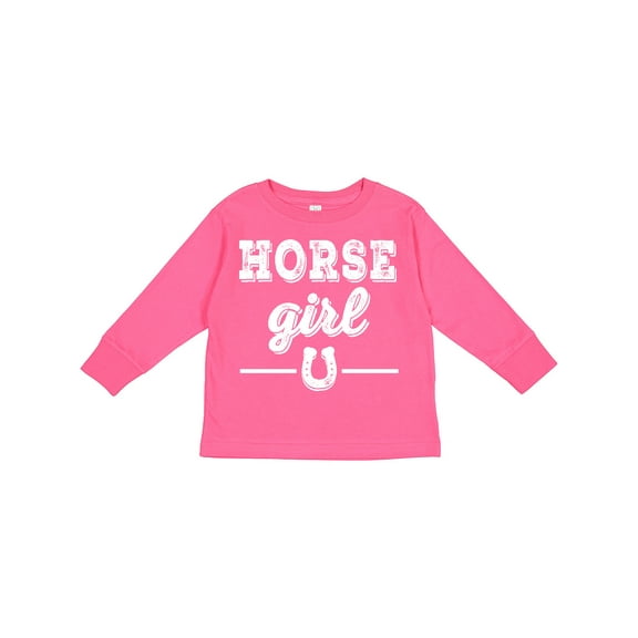 Inktastic Horse Girl Cowgirl Equestrian Girls Long Sleeve Toddler T-Shirt