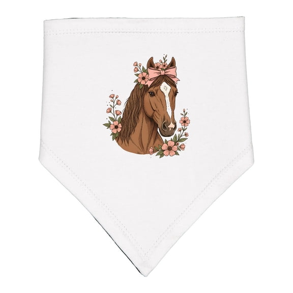 Inktastic Horse Girl Flowered Cute Baby Bandana Bib