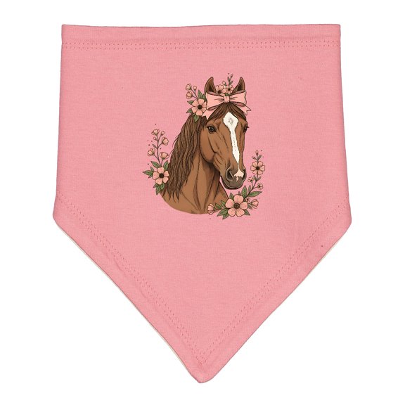 Inktastic Horse Girl Flowered Cute Baby Bandana Bib
